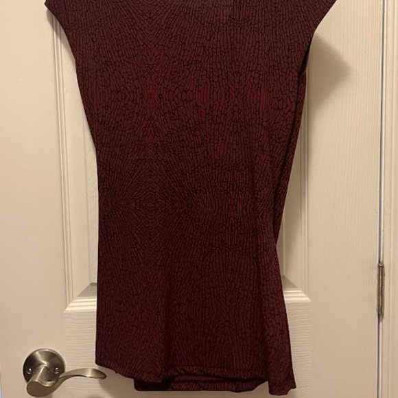 GEORGE Maroon V-Neck Snake Pattern No Sleeve Tie Top (X SMALL) - Picture 2 of 4